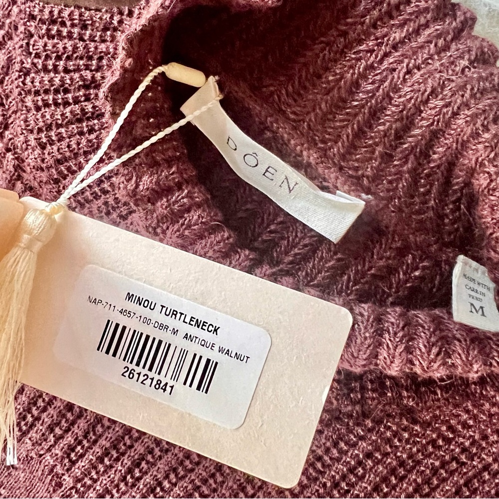 💋SOLD💋🍂🤎DÔEN ‘Minou’ Silk Baby Alpaca Brown Turtleneck M✨ - Picture 4 of 14